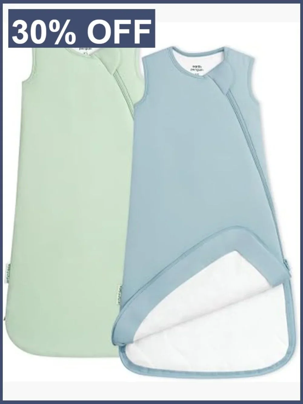 Bamboo Baby Sleep Sack 2-Pack 1.0 TOG Wearable Blanket 2-Way Zipper 6-18 Months